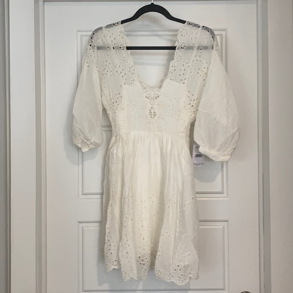 NWT FREE PEOPLE WOMEN'S IVORY LOTTIE DRESS - Picture 8 of 10